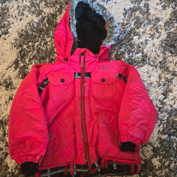 🧥 Gusti Kids Fuchsia Winter Ski Jacket - Size 4 - Picture 1 of 5